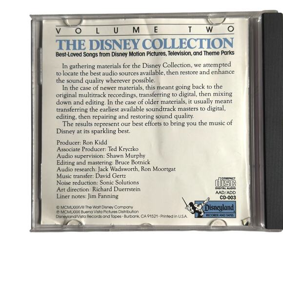 The Disney Collection Volume Two CD Original Soundtrack 1988, Disneyland Records - Picture 6 of 7